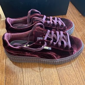 Fenty Royal purple velvet creepers size 9